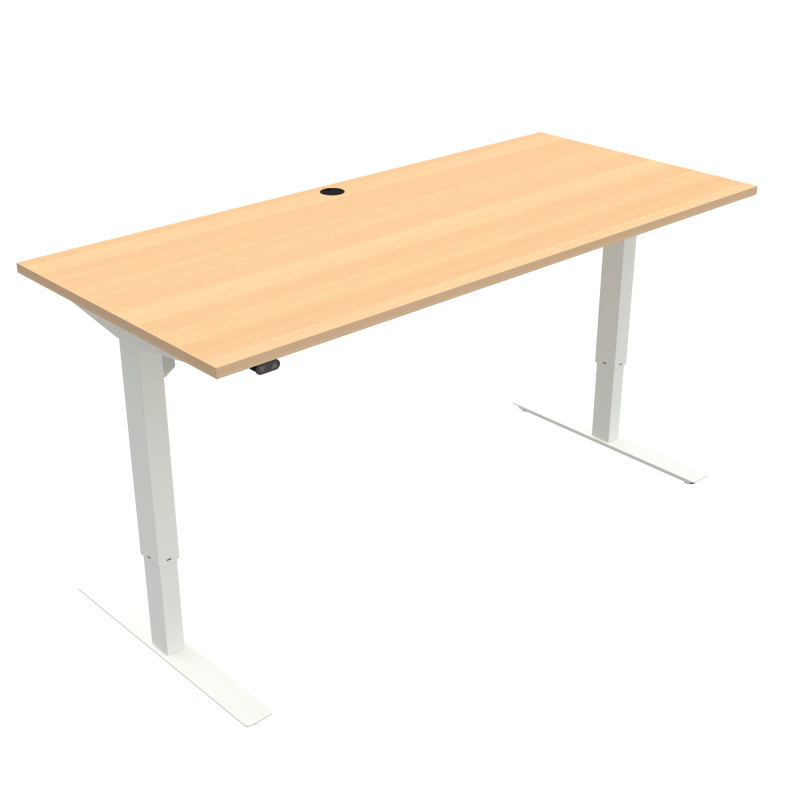 ConSet 501-47 hæve-sænke bord 180x80cm bøg med hvidt stel