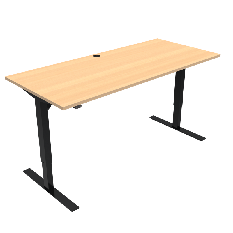 ConSet 501-47 hæve-sænke bord 180x80cm bøg med sort stel