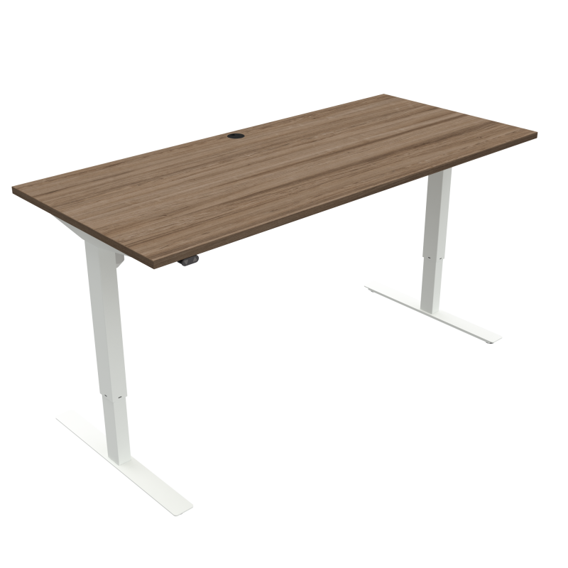 ConSet 501-47 hæve-sænke bord 180x80cm valnød med hvidt stel