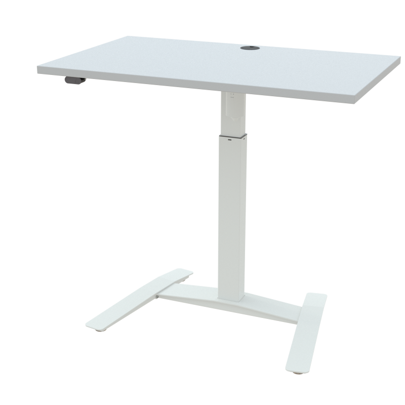 ConSet 501-9 hæve-sænkebord 100x60cm hvid med hvidt stel