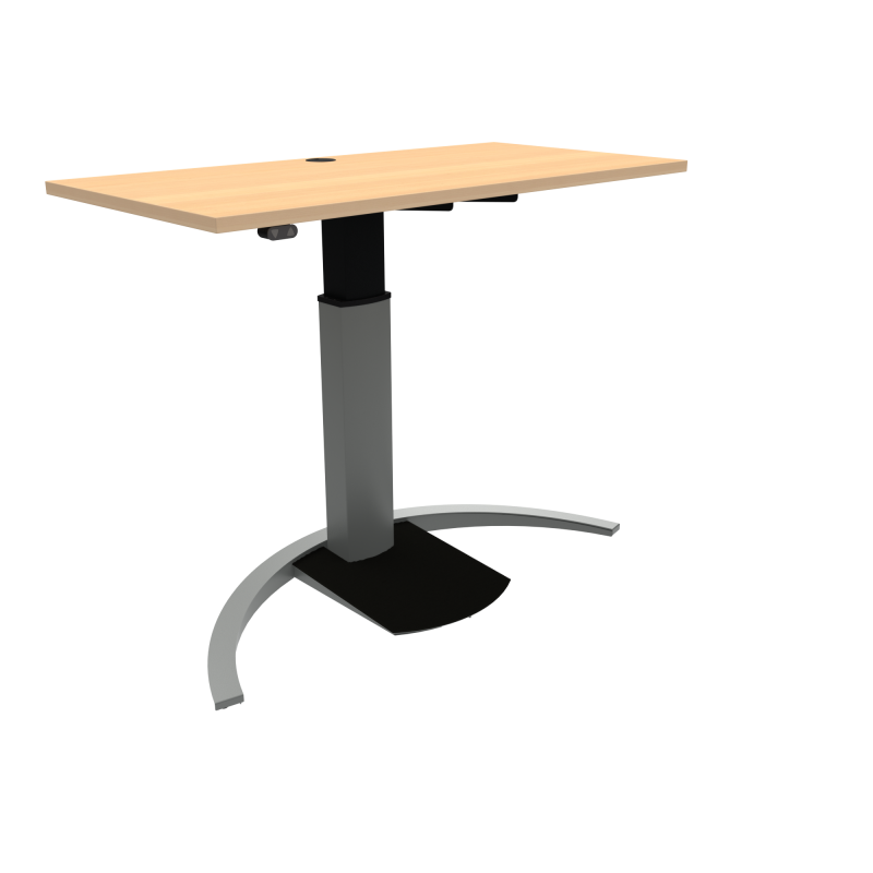 ConSet Design hæve-sænke bord 120x60cm bøg med sølv stel