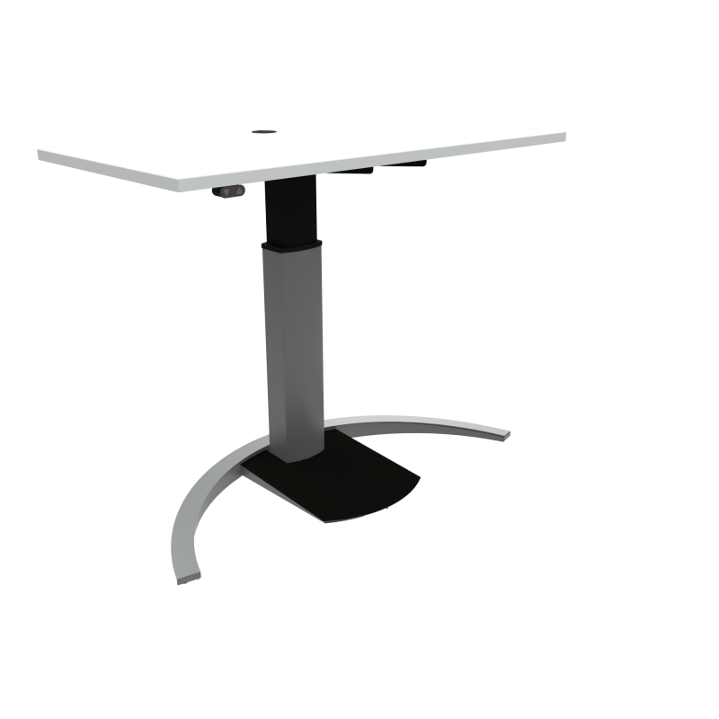 ConSet Design hæve-sænke bord 120x60cm hvid med sølv stel