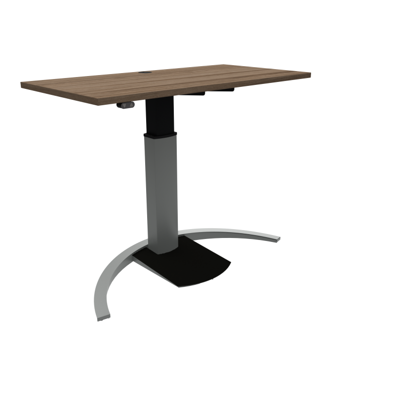 ConSet Design hæve-sænke bord 120x60cm valnød med sølv stel