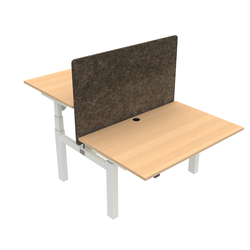 ConSet 501-88 dobbelt hæve-sænkebord 120x80cm bøg med hvidt stel