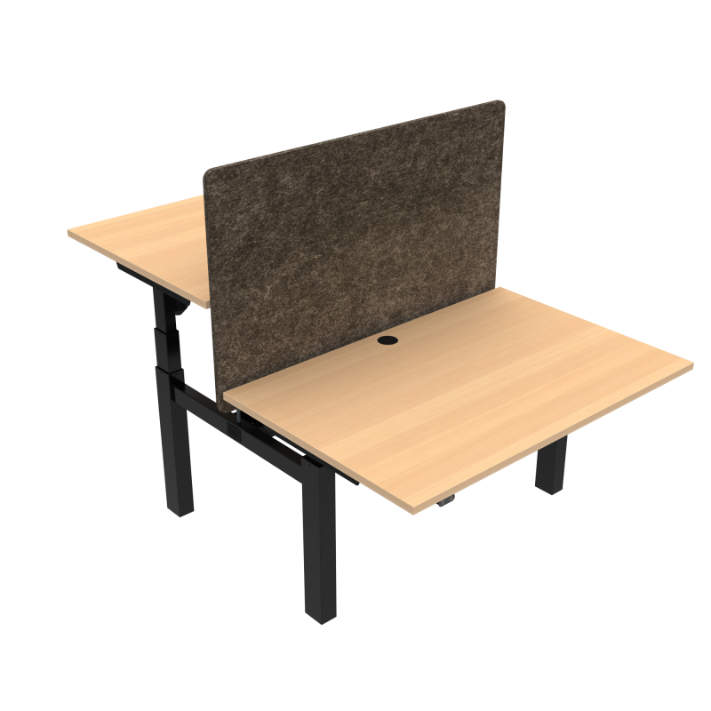 ConSet 501-88 dobbelt hæve-sænkebord 120x80 cm bøg med sort stel