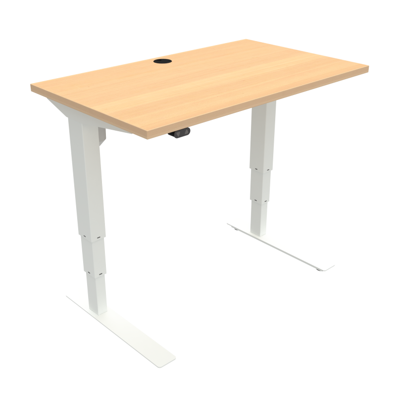 ConSet 501-37 hæve-sænke bord 100x60cm bøg med hvidt stel
