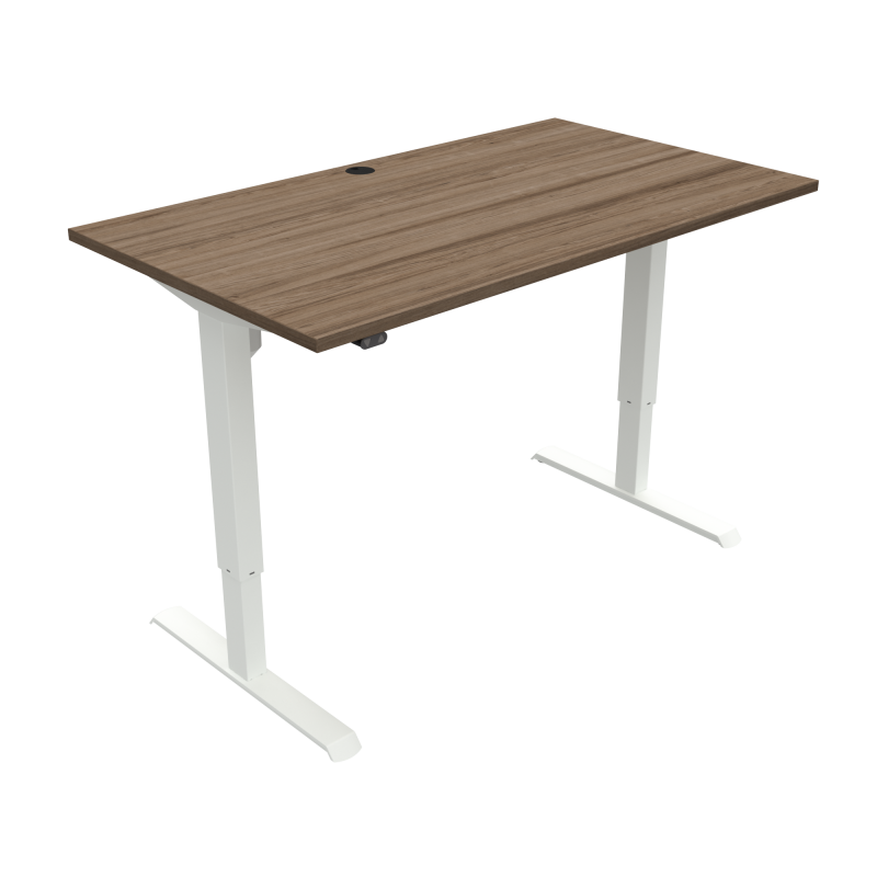 ConSet 501-33 hæve-sænke bord 140x80cm valnød med hvidt stel