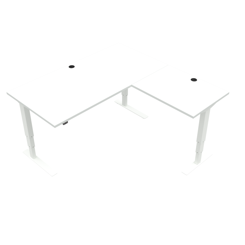 ConSet 501-37 hæve-sænke bord 160x160cm hvid med hvidt stel