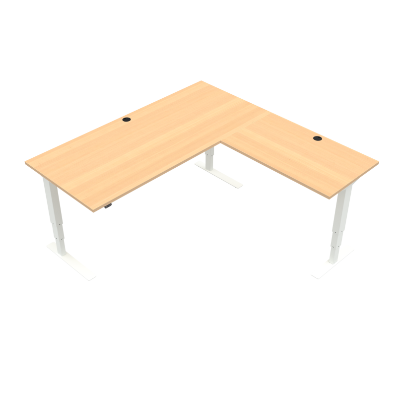 ConSet 501-37 hæve-sænke bord 180x180cm bøg med hvidt stel