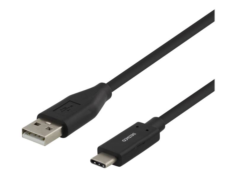 DELTACO USB Type-C kabel 2m meter - Sort