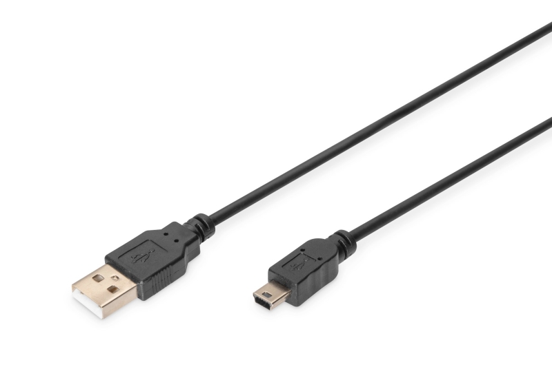 DIGITUS USB-A to Mini-B cable 1.8 m USB 2.0, sort