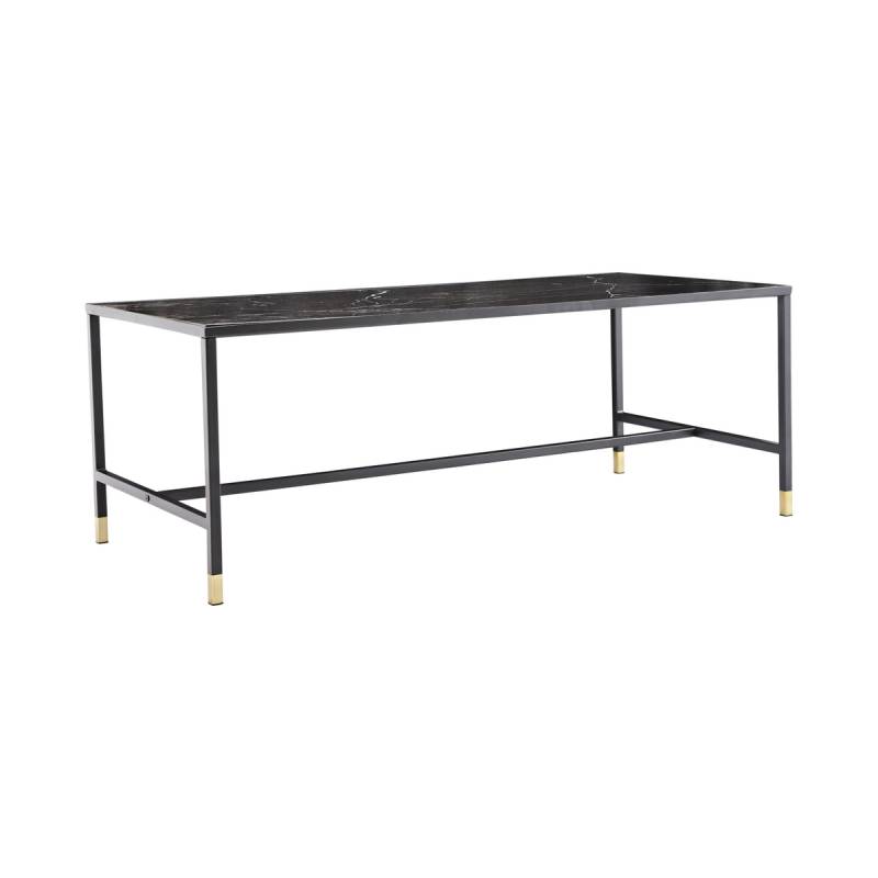 Dipp sofabord 130x60 cm i glas og sort metal