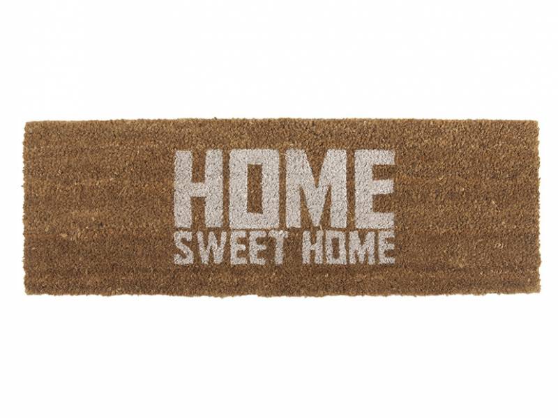 Dørmåtte med tekst Home Sweet Home 25x2cm brun og hvid