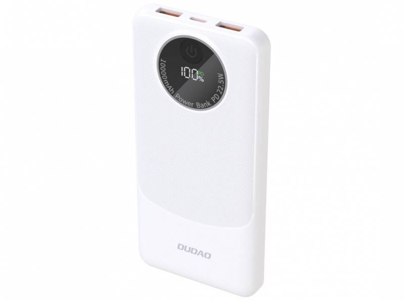 Dudao K12 powerbank 10000mAh 22.5 Watt Hvid