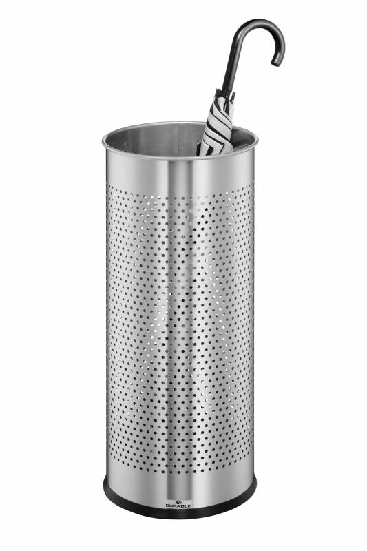 Durable Paraplyholder Rustfrit Stål 28,5L Rund Sølv