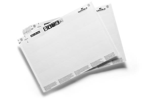 Durable indstiksetikette A5 ark, etikette 200x30mm til C-profil - 20 ark