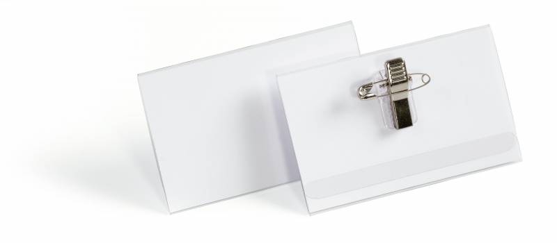 Durable kongresmærke 54x90 mm med nål/klemme rpet klar
