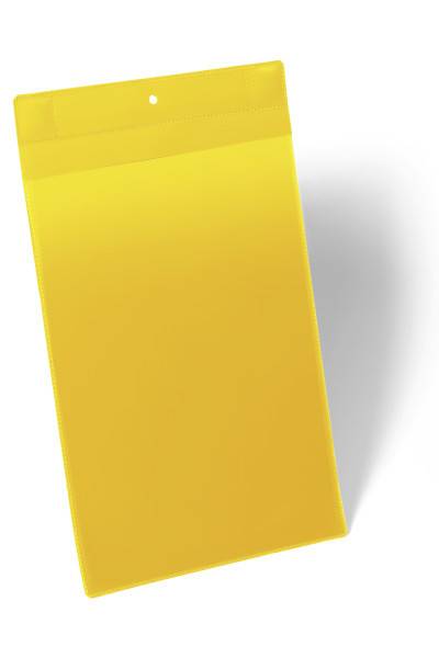 Durable lagerlomme med supermagnet A4 højformat gul