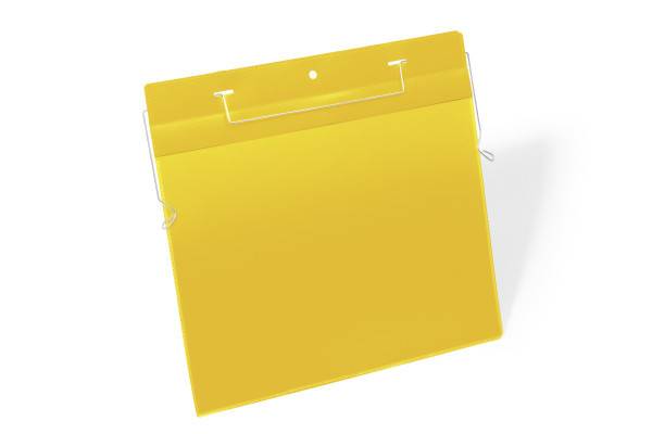Durable lagerlomme med wirebeslag  A4 tværformat gul