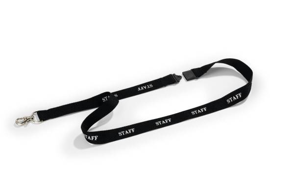 10 stk. Durable Tekstilhalsbånd "Staff" 20Mm, Med Sikkerhedslås Og Karabinhage