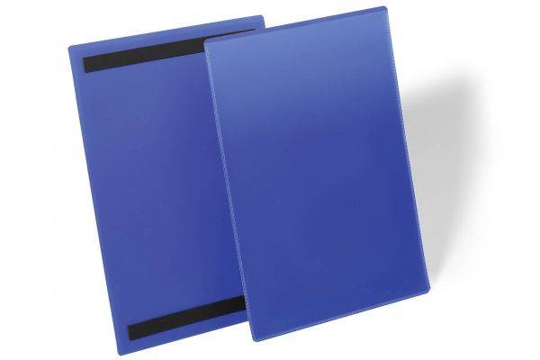 Durable lagerlomme med magnet strips A4 højformat blå