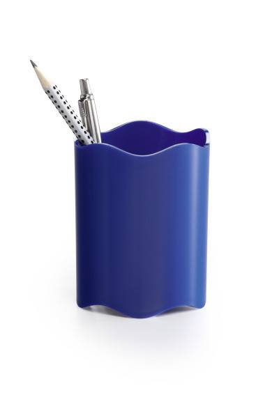 Durable Trend penneholder rund med bølgekant blå