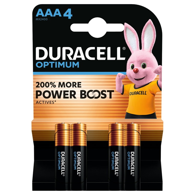 Duracell Optimum batteri AAA alkaline, pakke a 4 stk