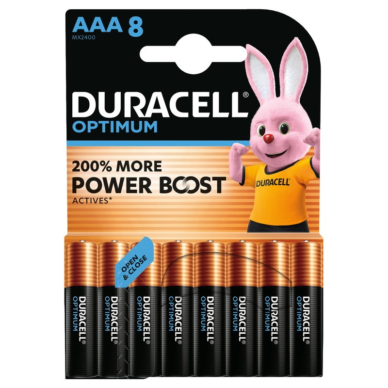 Duracell Optimum batteri AAA alkaline, pakke a 8 stk