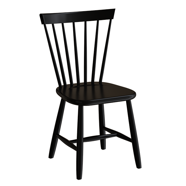 Enkel 3173 tr&aelig;stol 440mm i sortbejdset massiv birk