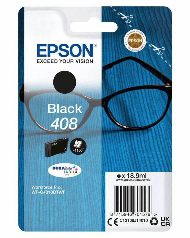 Epson 408 original blækpatron ultra sort