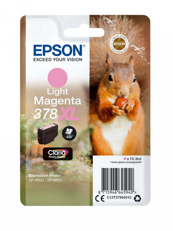 Epson original blækpatron 378XL Squirrel Claria Photo HD lys rød