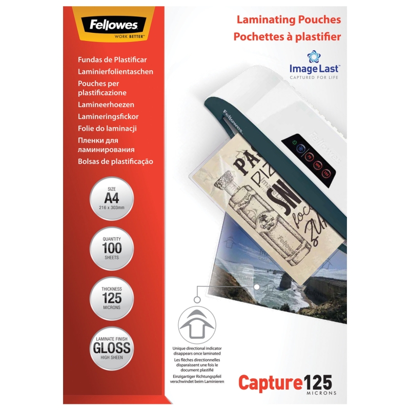 Fellowes lamineringslommer A4 125 mic blank