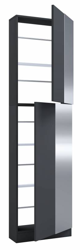 Fulisa XL skoskab med spejl 180x50x17 cm antracitgrå