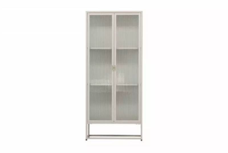 Garis vitrineskab med glasd&oslash;re 160x70x40cm beige | Outlet