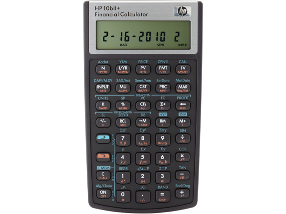 HP 10BII DK original finansregner med 100 funktioner