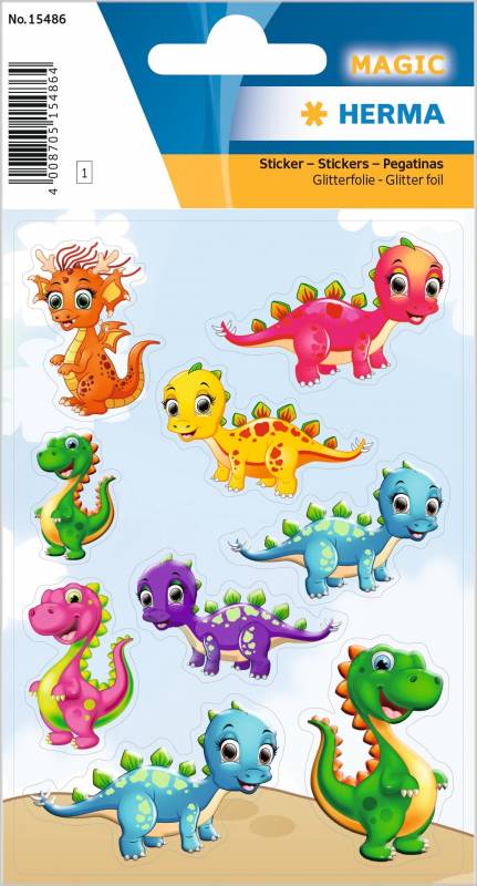 10 stk. Herma Stickers Magic Baby Dinos Foil, 1 Ark
