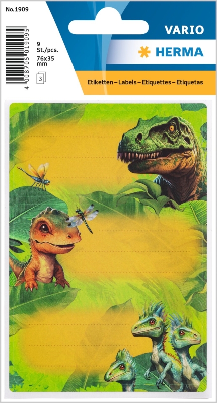 Herma stickers Vario skolebog dino verden 3 ark