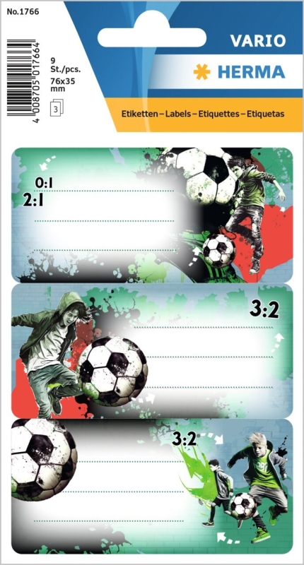 Herma stickers Vario skolebog fodbold 1 3 ark