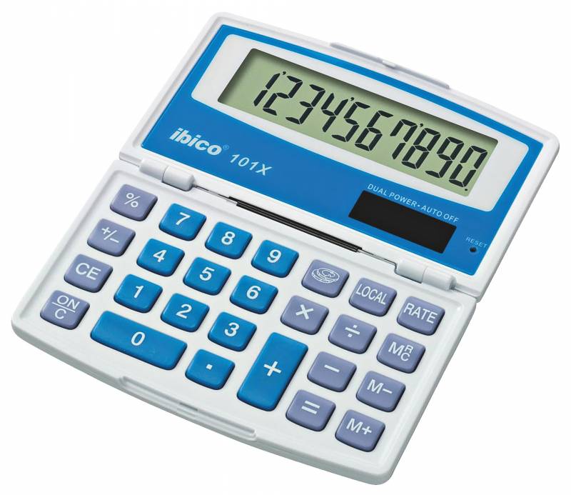 Ibico  Lommeregner 101X 10 cifre hvid