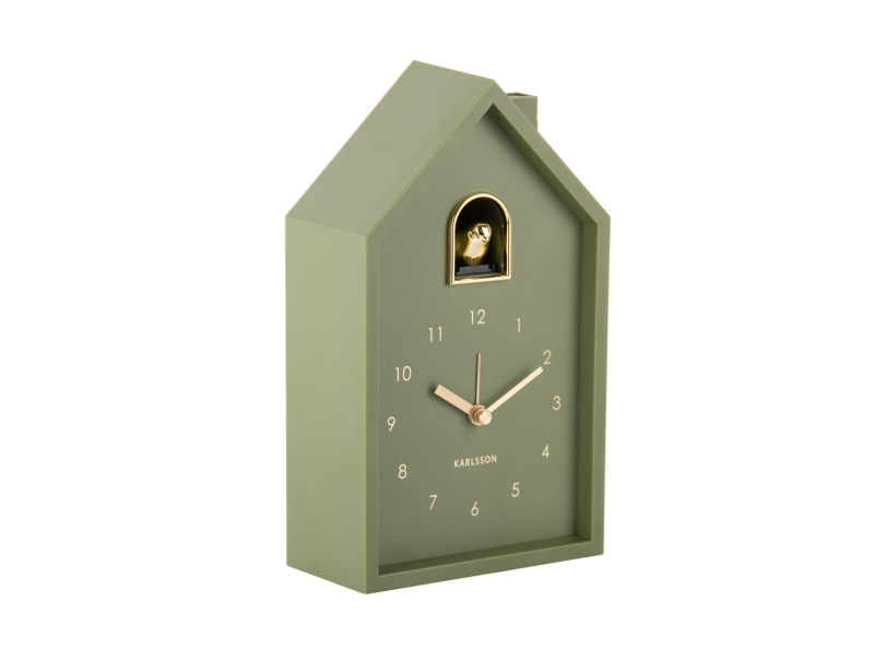 Karlsson Modern Cuckoo Oro v&aelig;kkeur 11,5x20cm gr&oslash;n