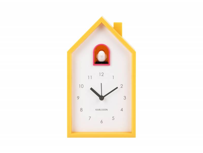 Karlsson Modern Cuckoo vægur 12x20x6cm neon gul
