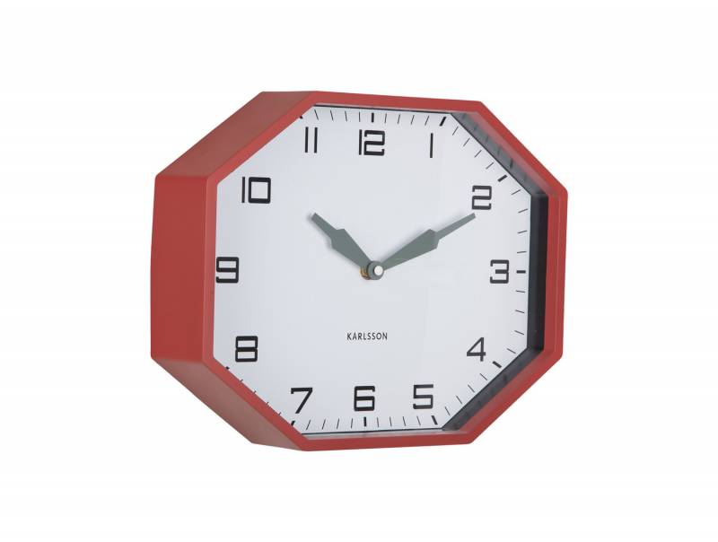 Karlsson Modern Factory Octagon vægur rød