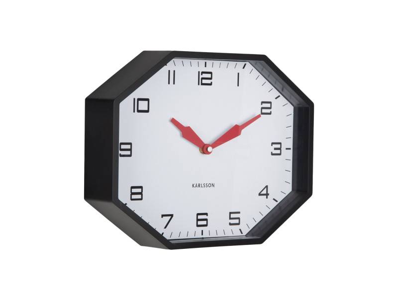 Karlsson Modern Factory Octagon vægur sort