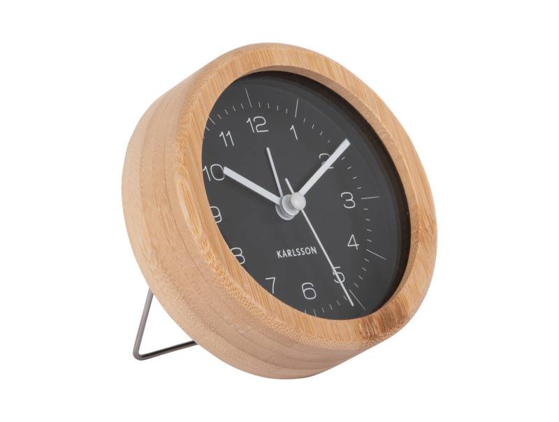 Karlsson Neat Bamboo vækkeur Ø10cm sort