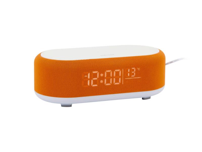 Karlsson Vogue vækkeur med telefonoplader 9,8x7cm orange