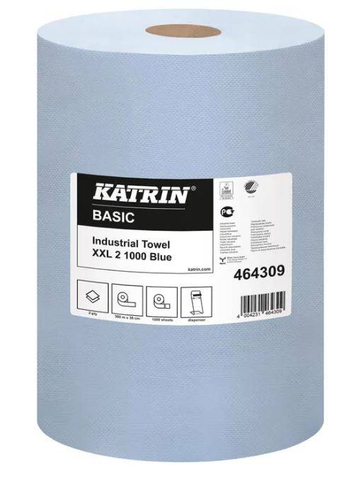 Katrin Basic XXL aftørringspapir 2-lag 38cmx360m 464309 blå