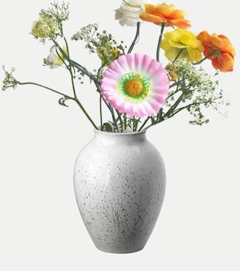 Knabstrup vase 12,5 cm hvid og gr&aring;