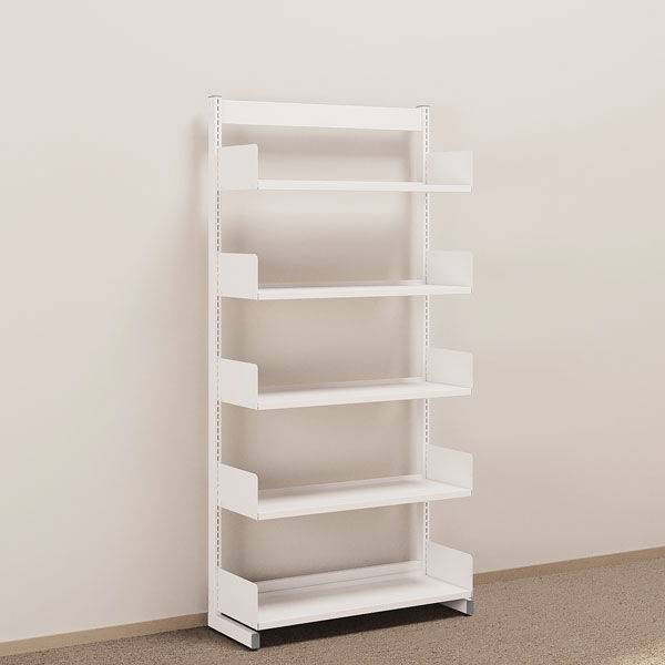 Kontorreol i st&aring;l til gulv 1900x900x300mm hvid