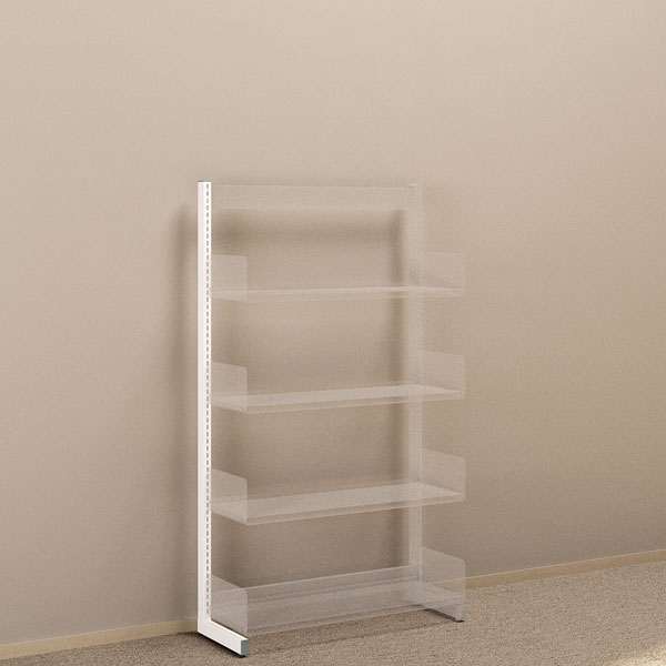 L-fod til hyldesektion p&aring; gulv 1600mm hvid