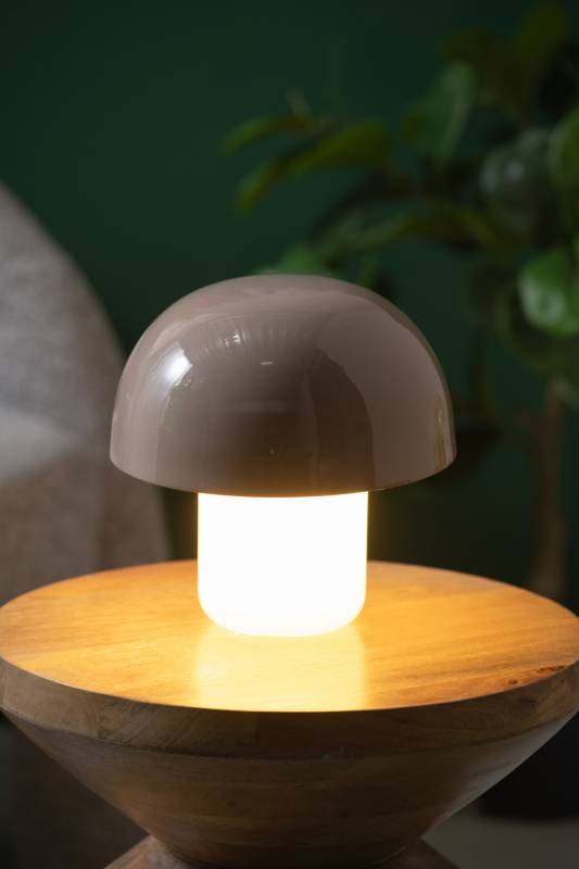 Leitmotiv Nuevo Mini Mushroom bordlampe 20x20cm grå